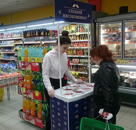 Елецкий мясокомбинат. Дегустация колбасных изделий  